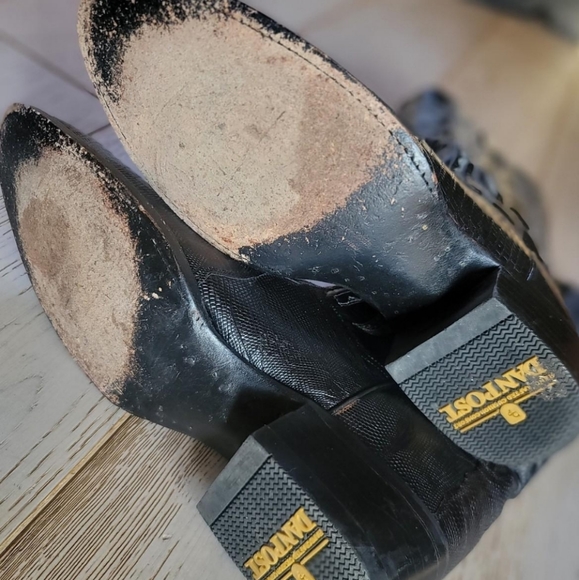 Dan Post Winston Lizard Western boots black leather mens 8.5 - Picture 5 of 8